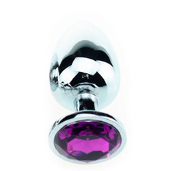Generique Plug Bijou Strass Violet - MEDIUM 7 x 3.4cm